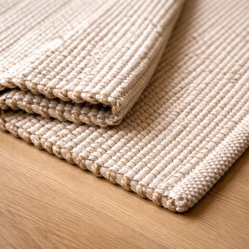 Homes Hand Woven Jute Cotton Rug 6' x 9'