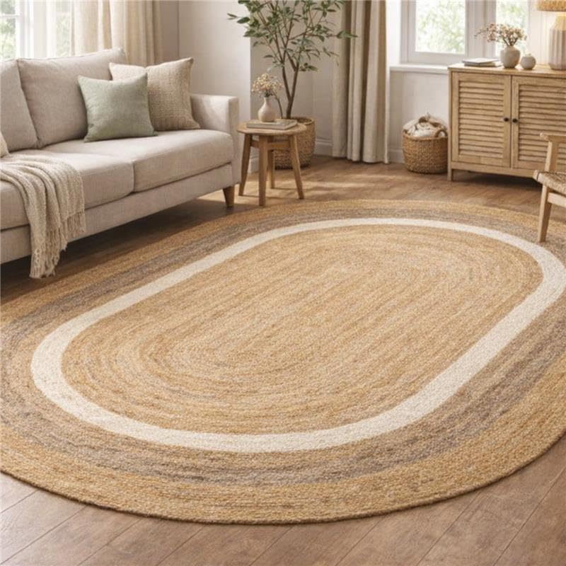 Home Oval Jute Area Rug 6X9