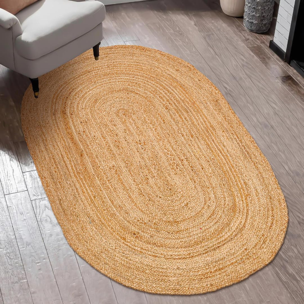 Jute Braided Rug 3x5 Oval