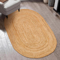 Jute Braided Rug 3x5 Oval