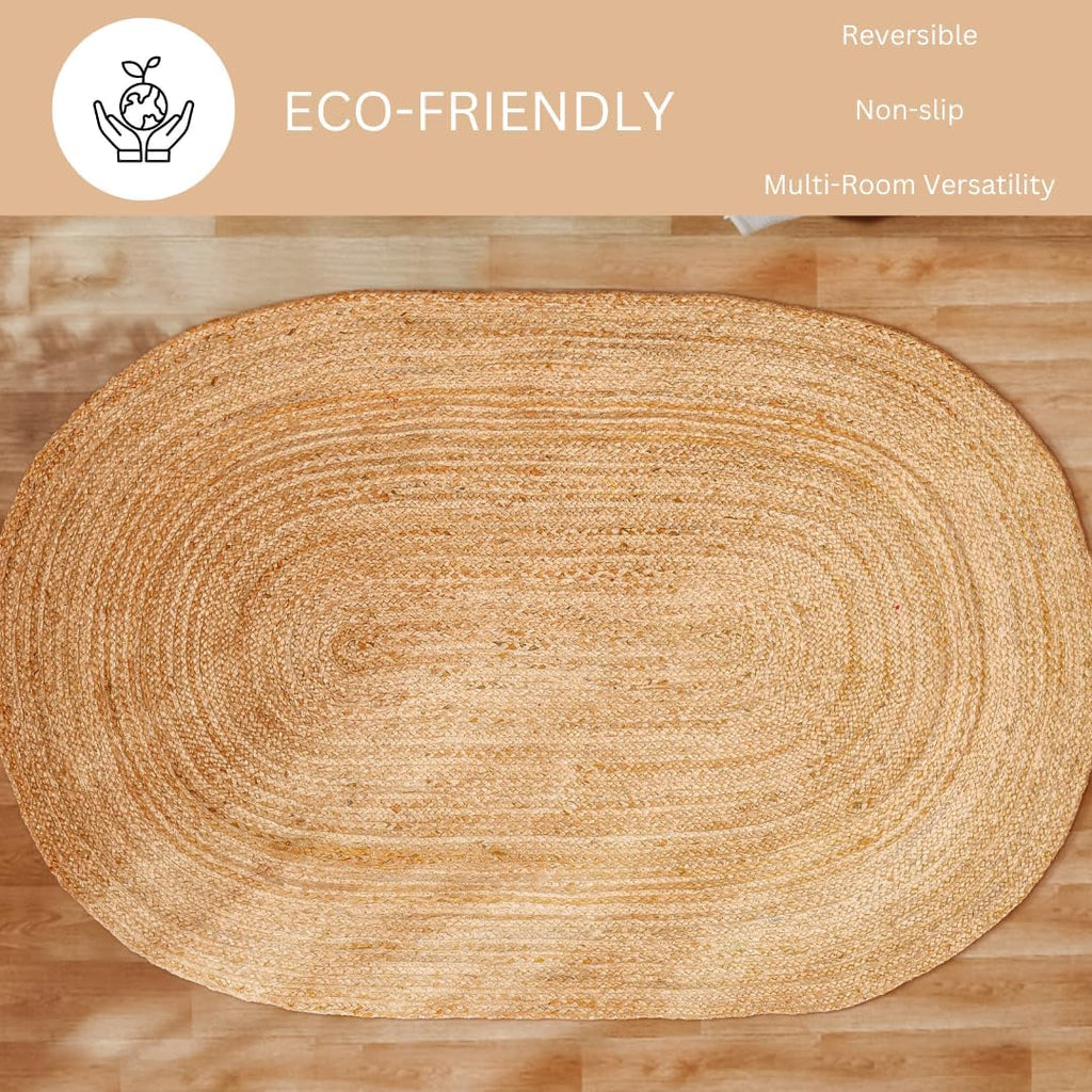 Jute Braided Rug 3x5 Oval