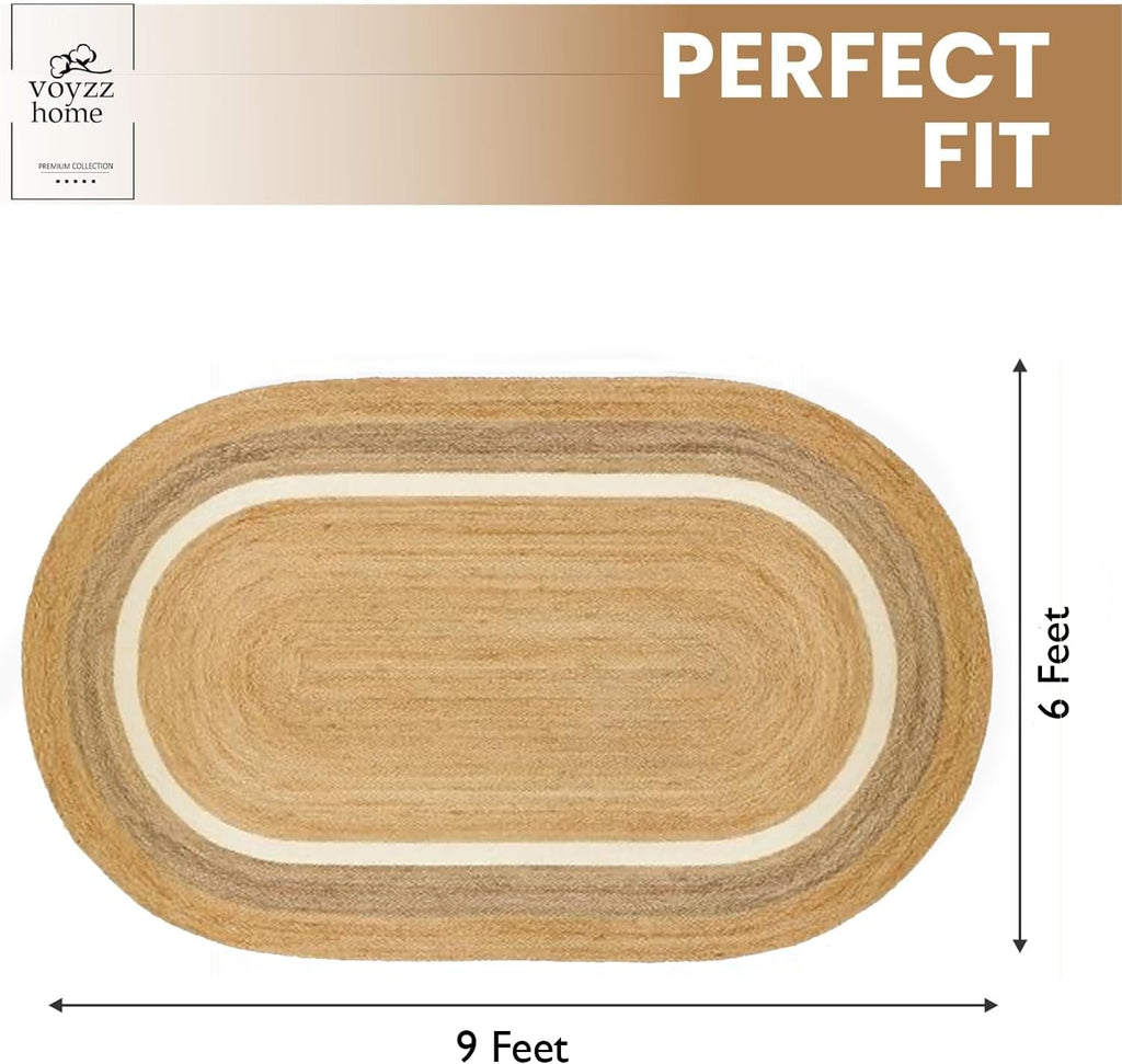 Home Oval Jute Area Rug 6X9