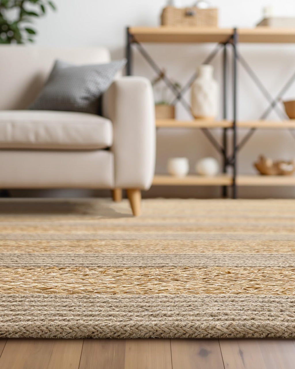 Jute Oval Area Rug 5x8