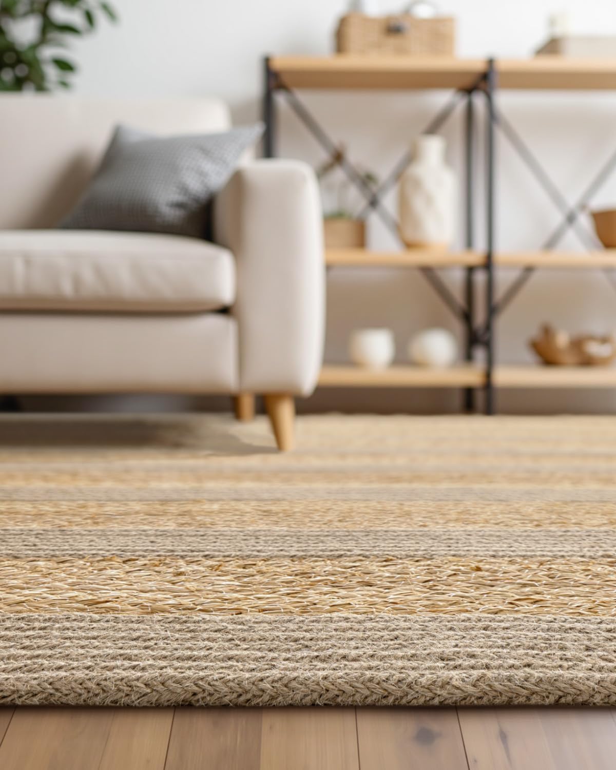 Jute Oval Area Rug 5x8