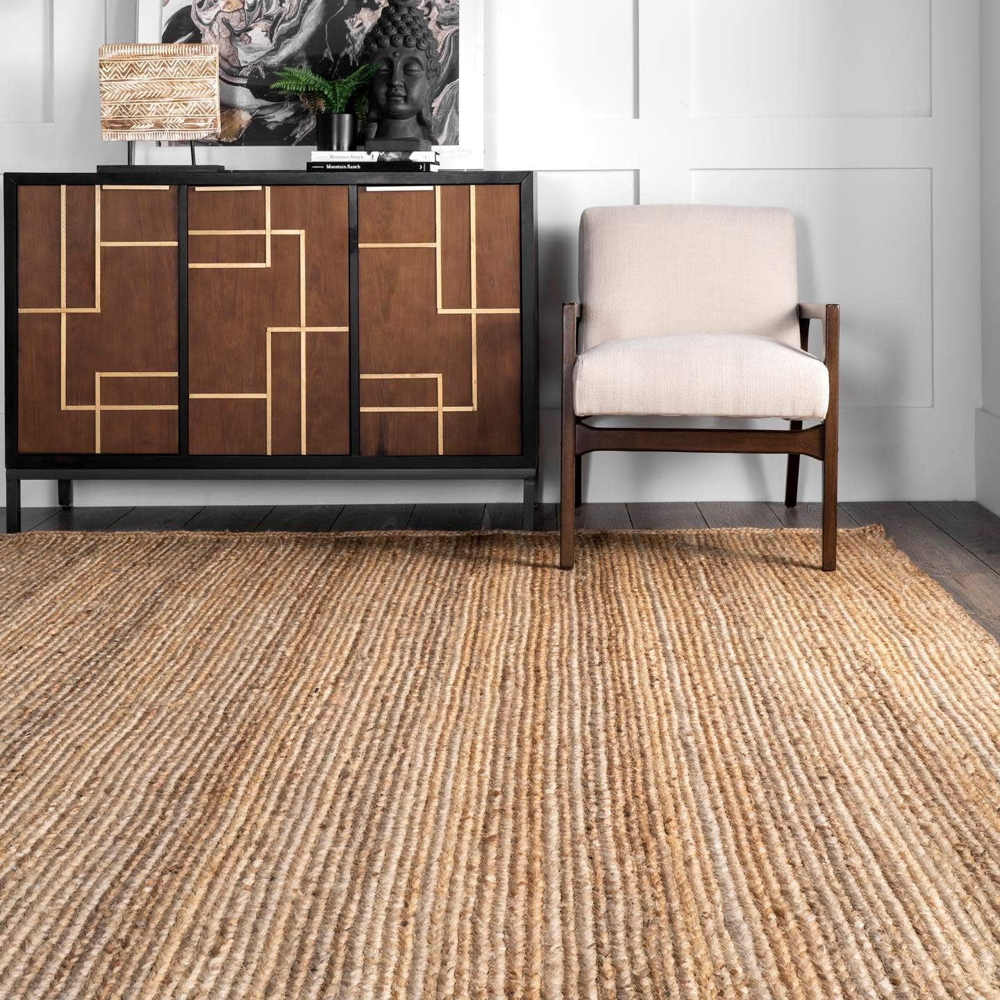 Hand Woven Jute Area Rug 4 Square