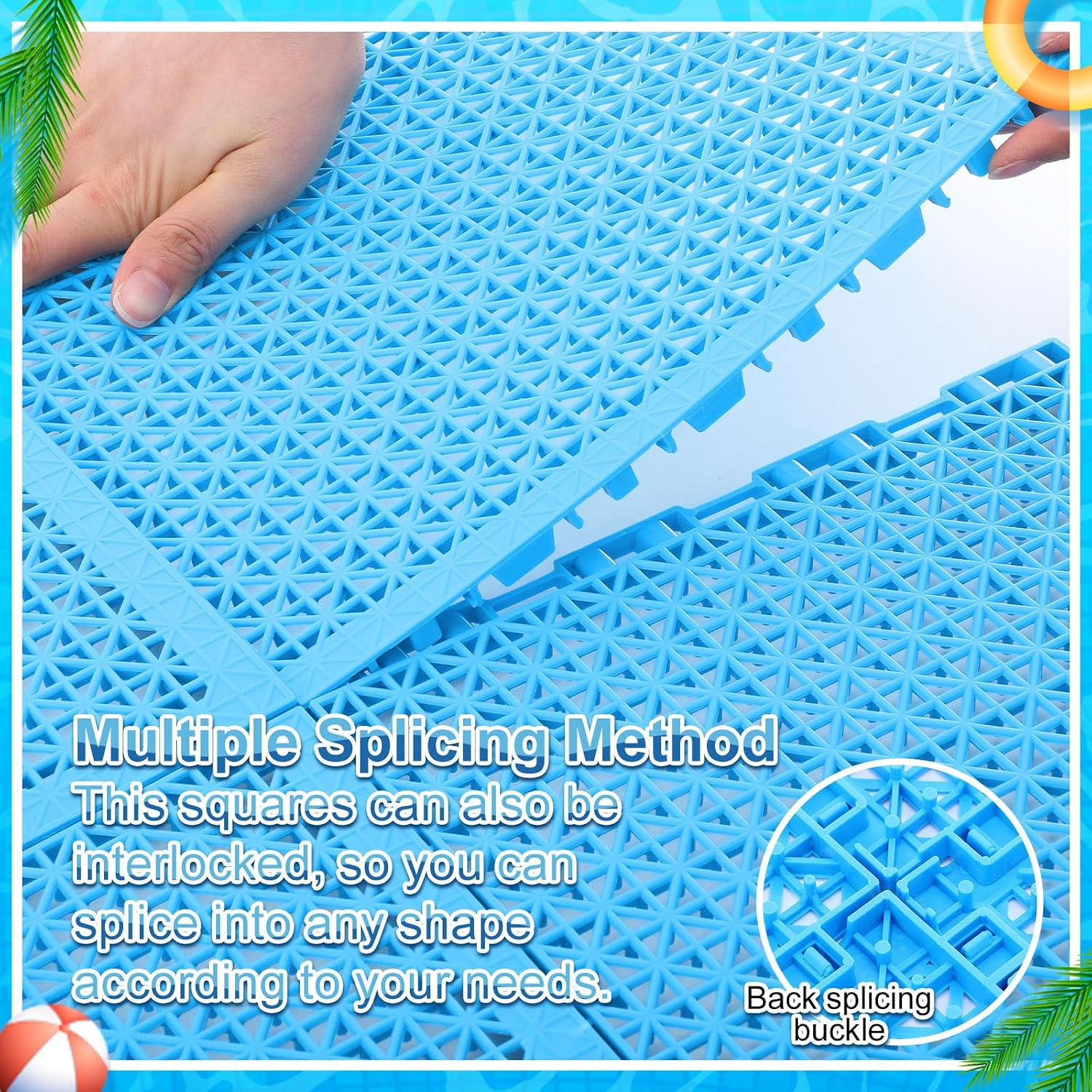 Interlocking Pool Floor Tiles 72 Pcs