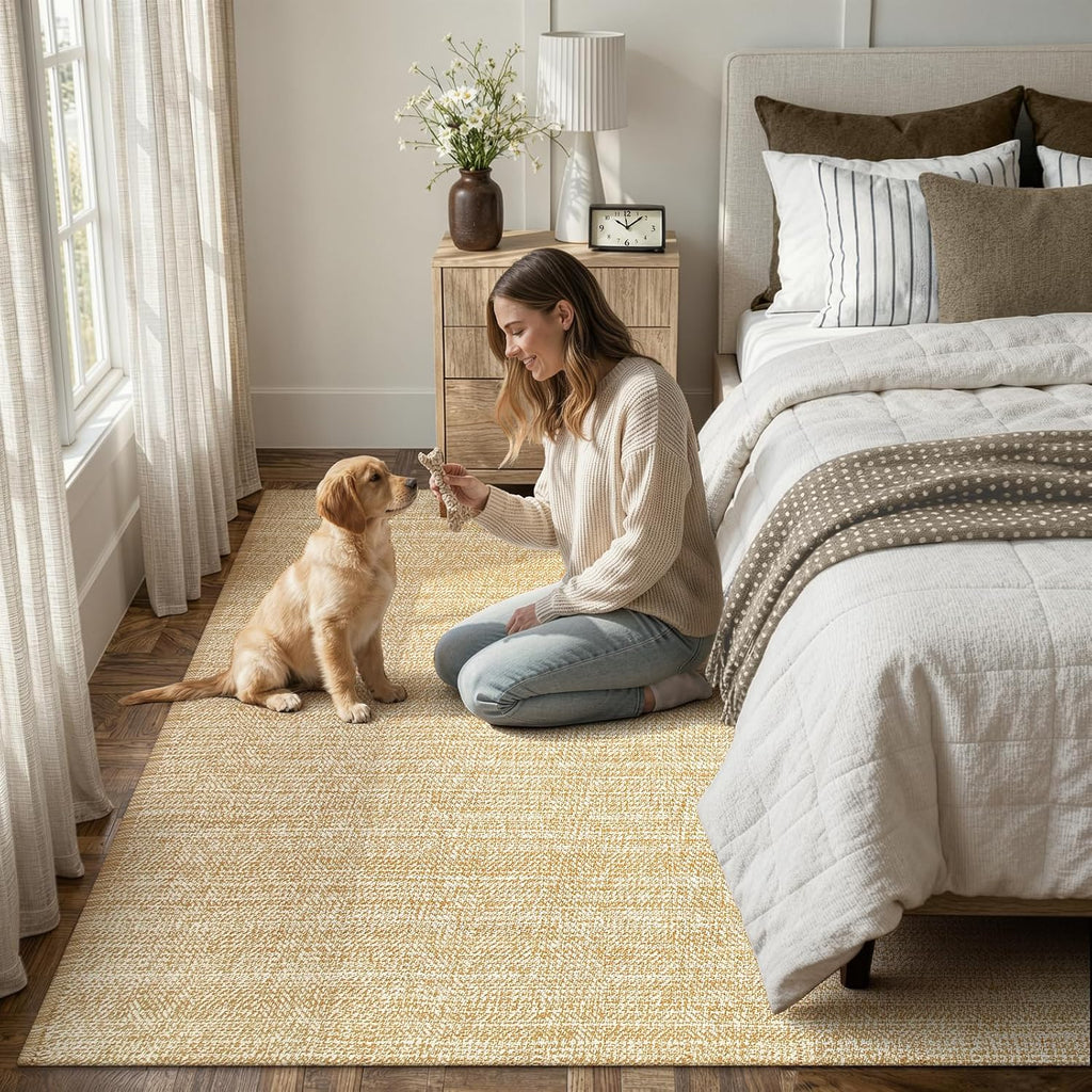 Woven Boho Area Rug 5X8 ft