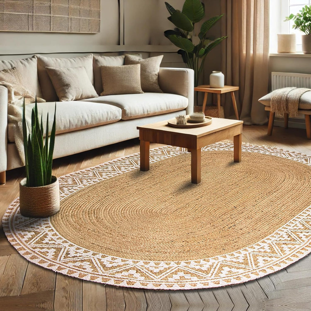 Home Oval Jute Area Rug 6X9