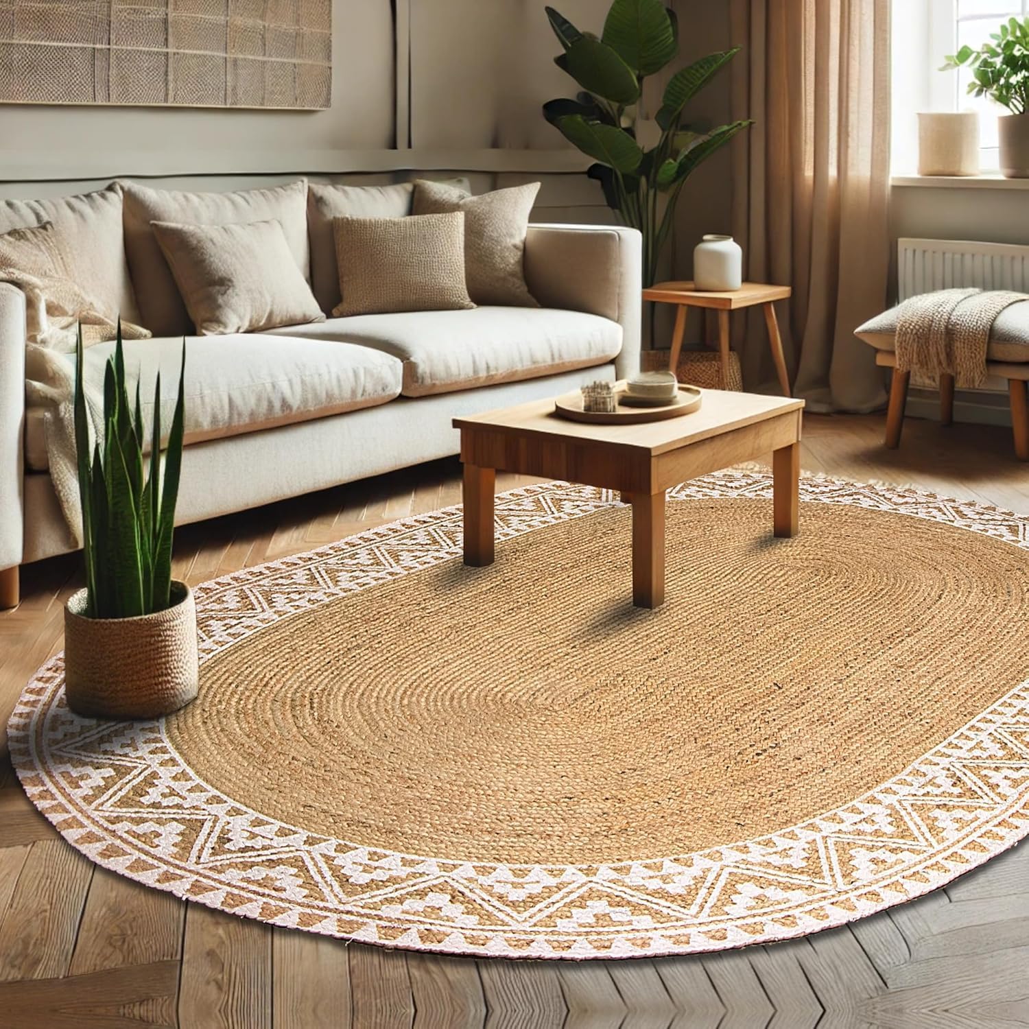 Home Oval Jute Area Rug 6X9