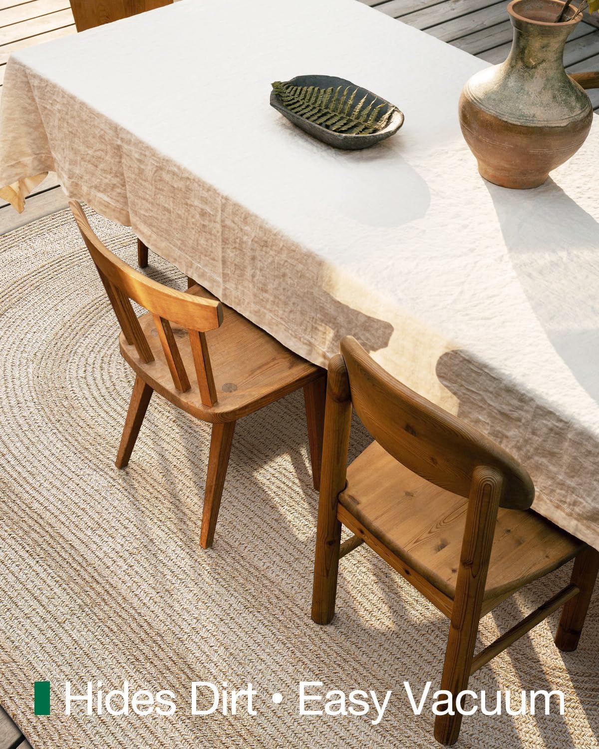 Jute Oval Area Rug 4x6