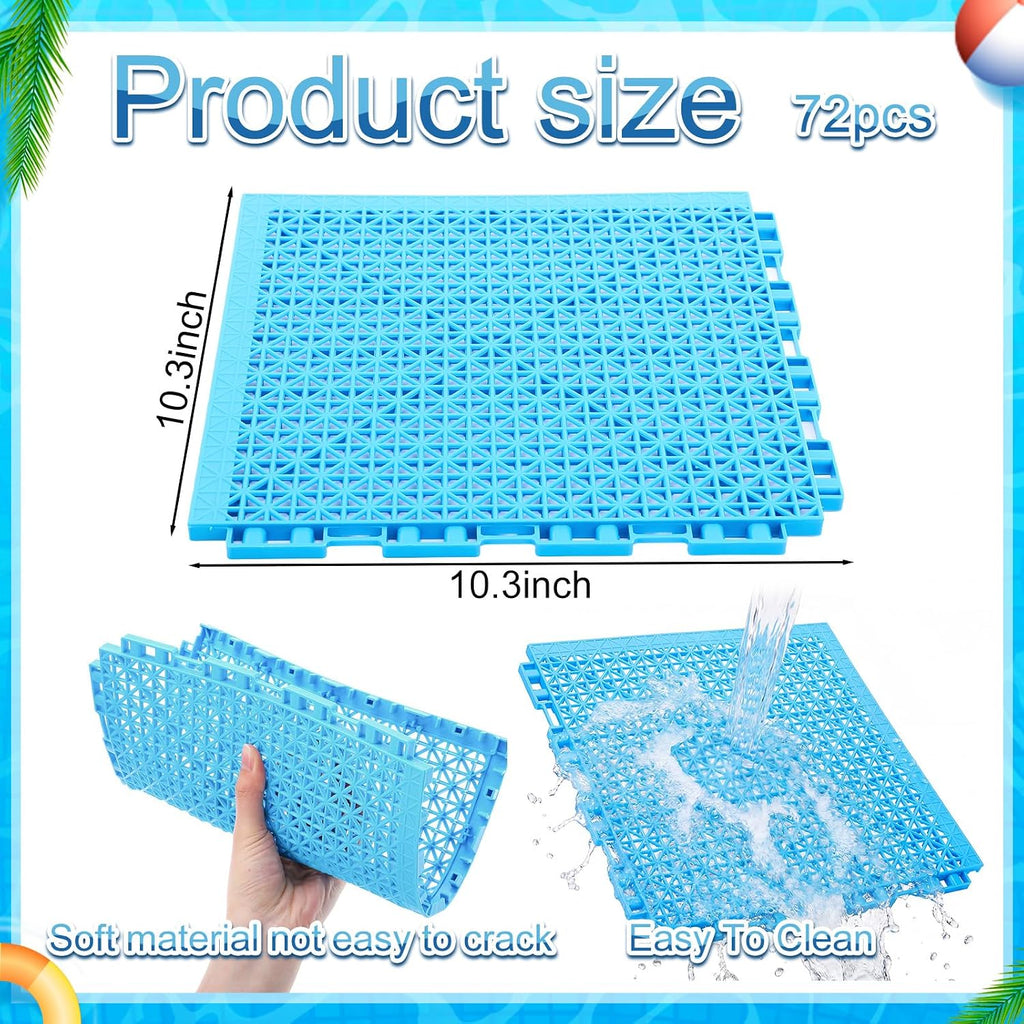 Interlocking Pool Floor Tiles 72 Pcs
