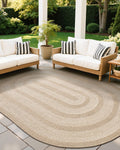 LUMI Jute Oval Area Rug 5x8