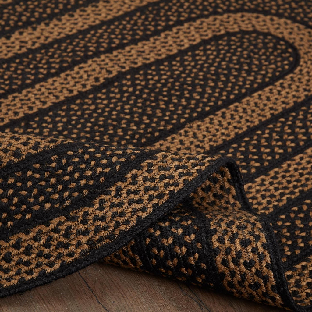 Brands Jute Black Striped Oval Rug 36"x60"