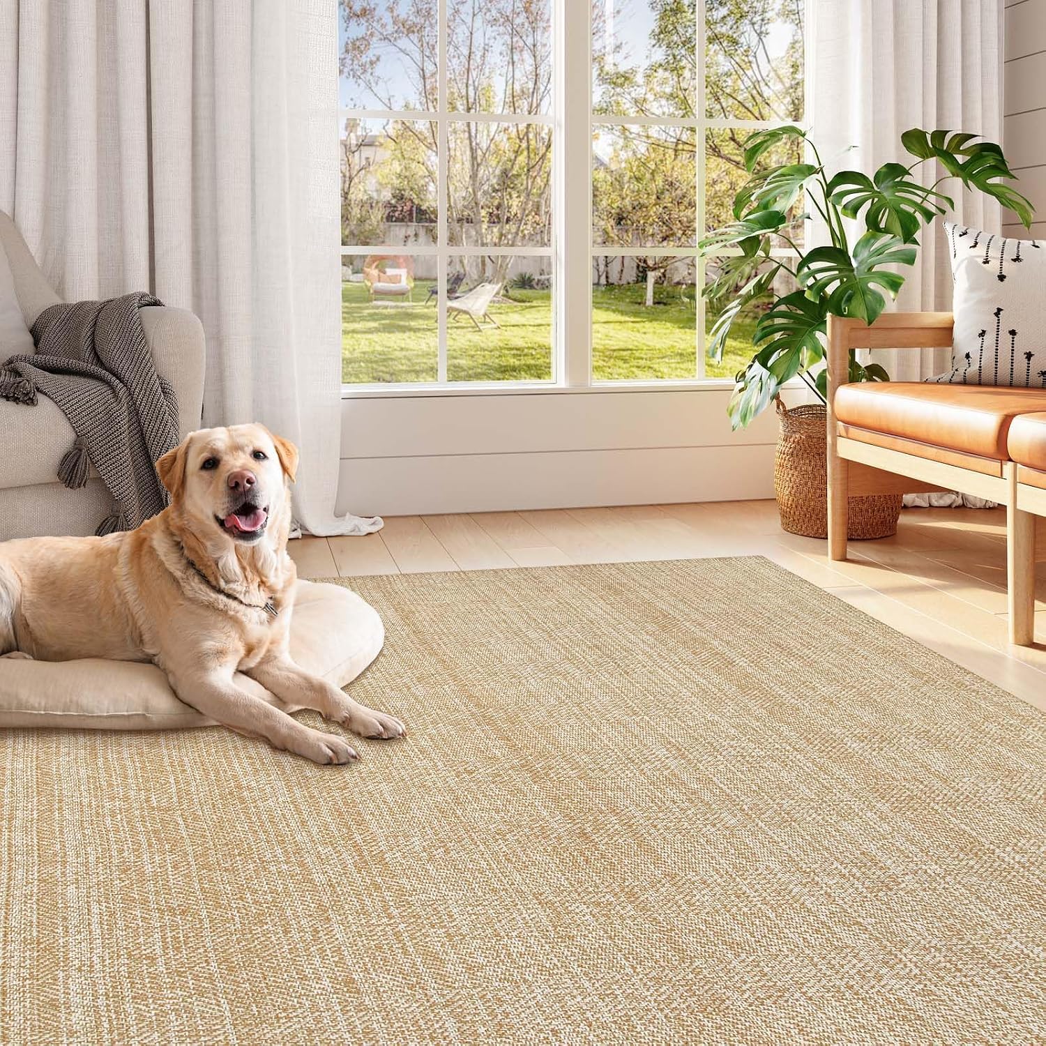 Woven Boho Area Rug 5X8 ft