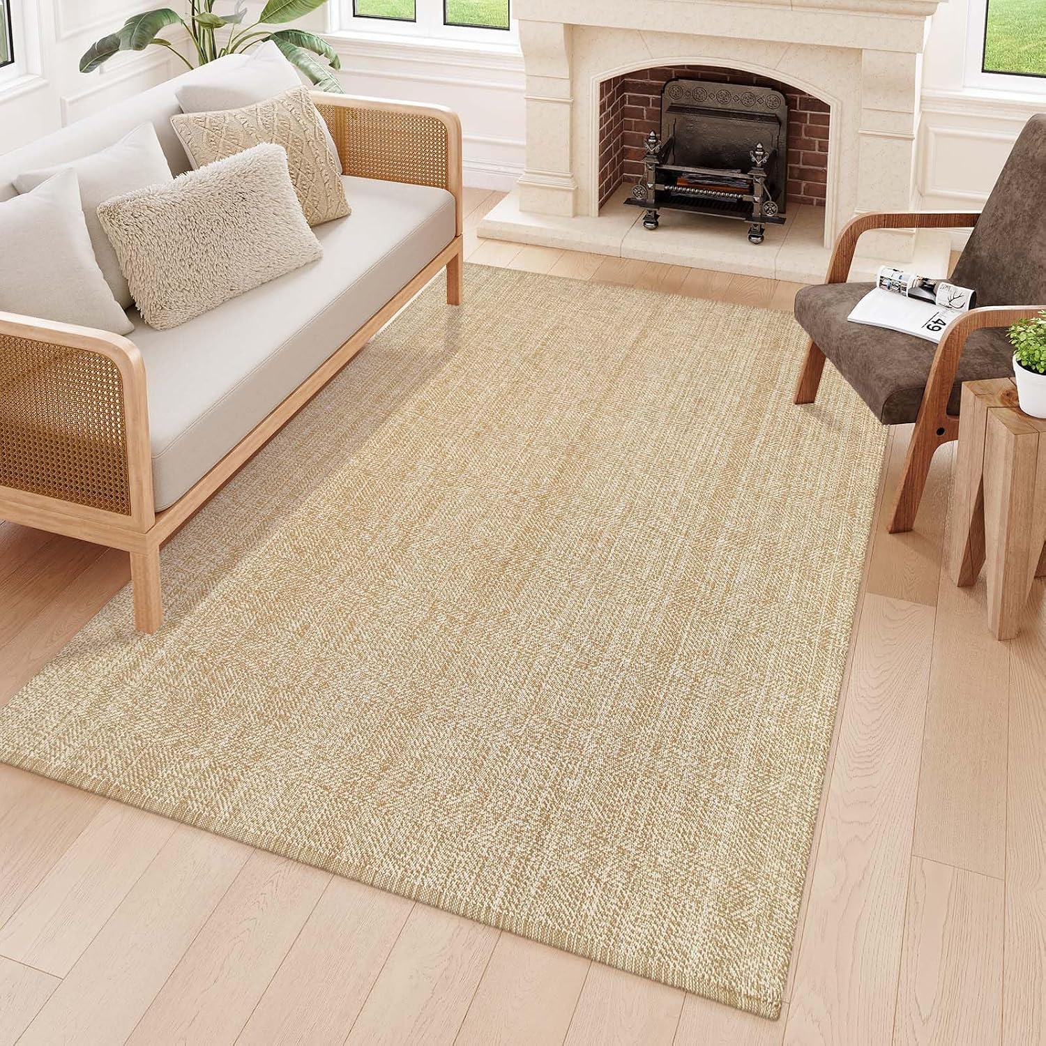 Woven Boho Area Rug 5X8 ft
