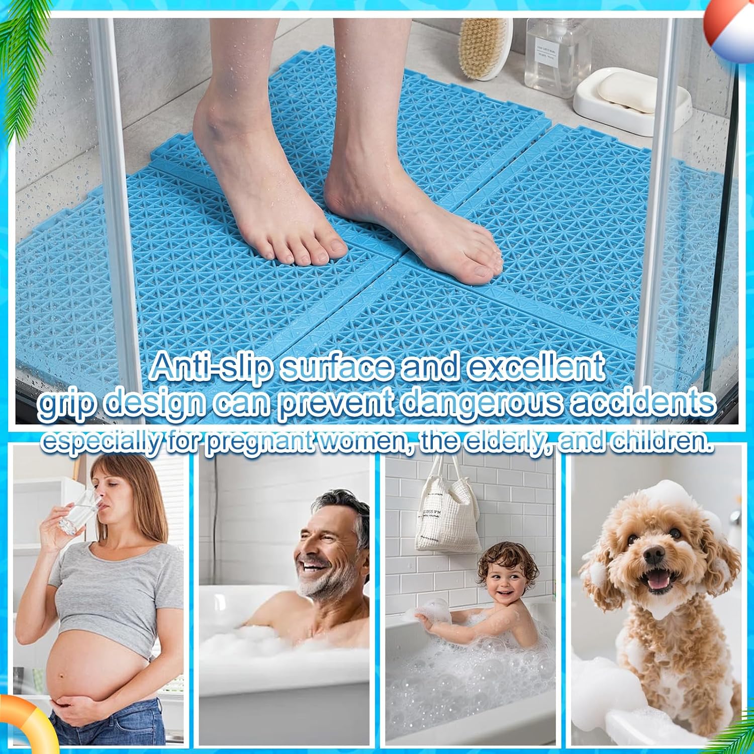 Interlocking Pool Floor Tiles 72 Pcs