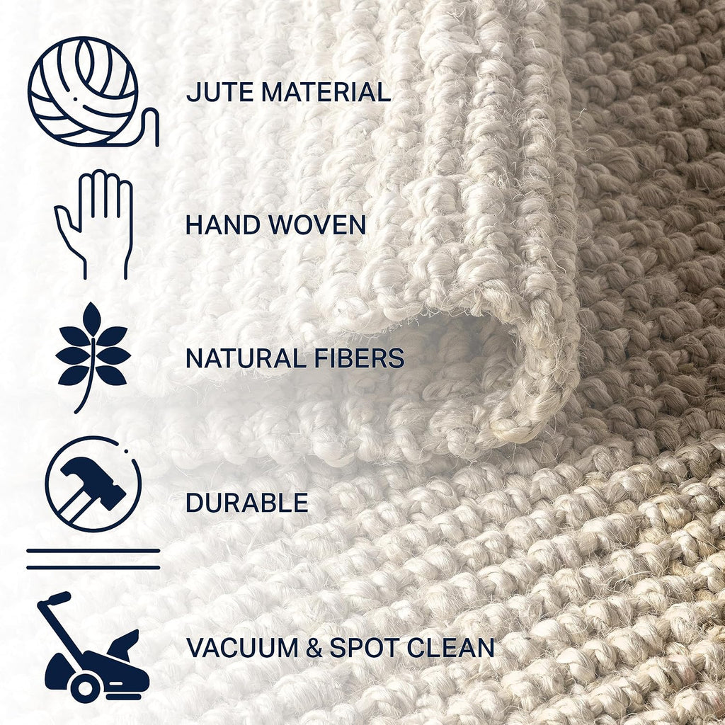 Hand Woven Jute Area Rug 3x5