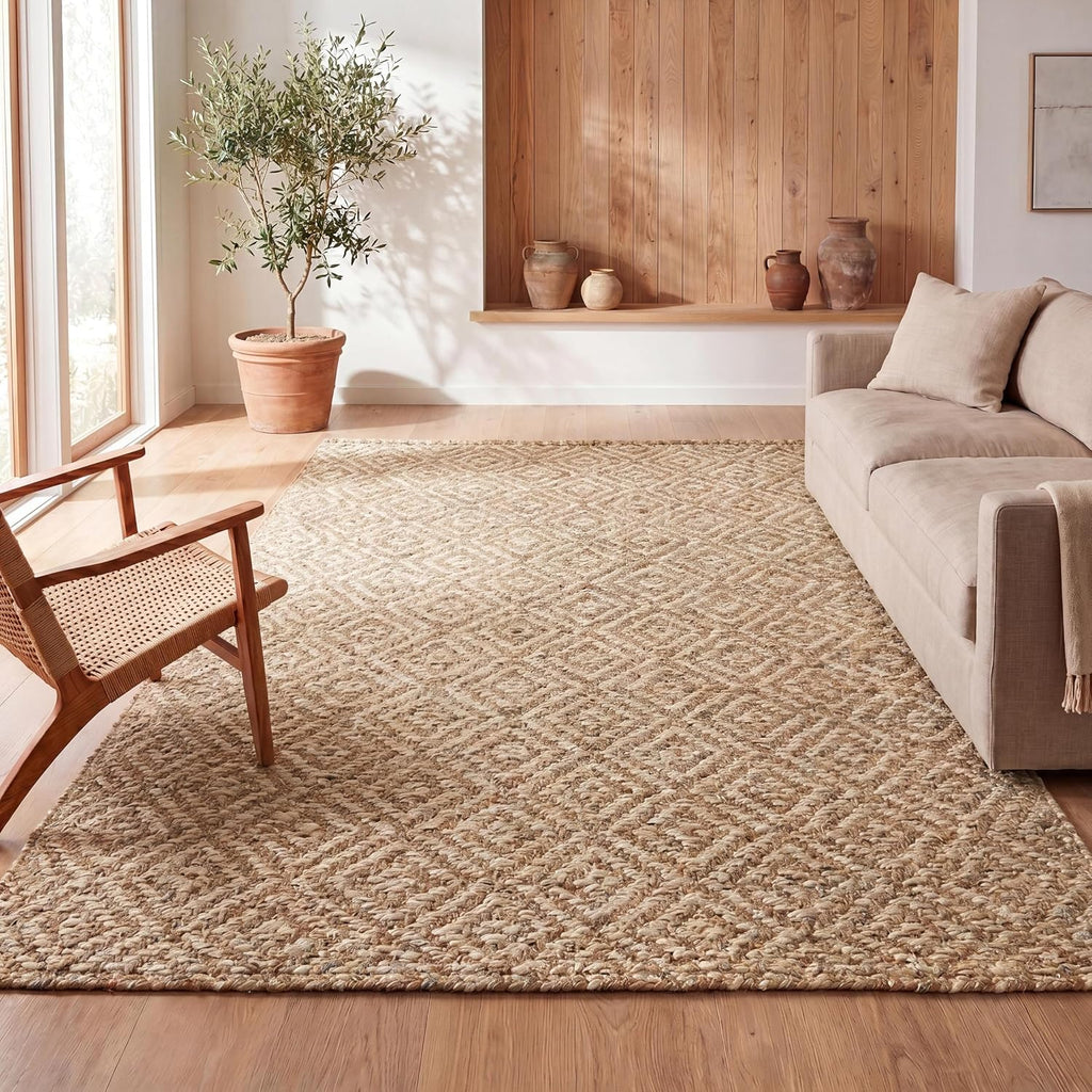Hand Woven Jute Area Rug 3x5