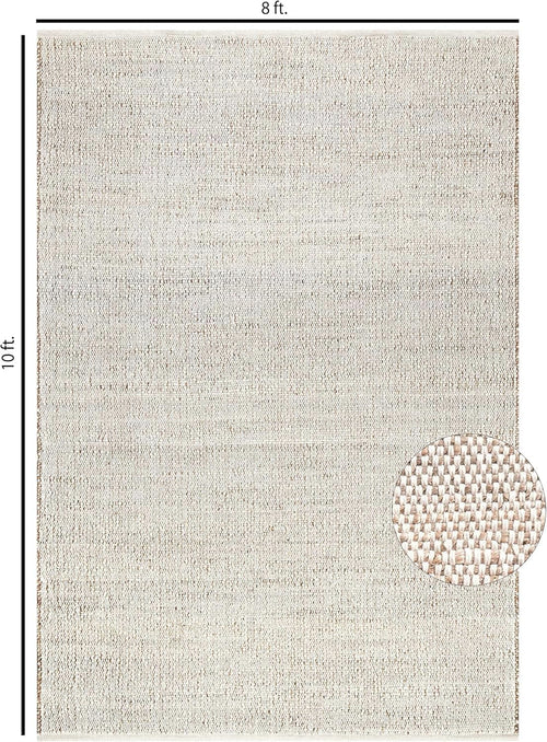 Braided Jute Cotton Area Rug 8' x 10'