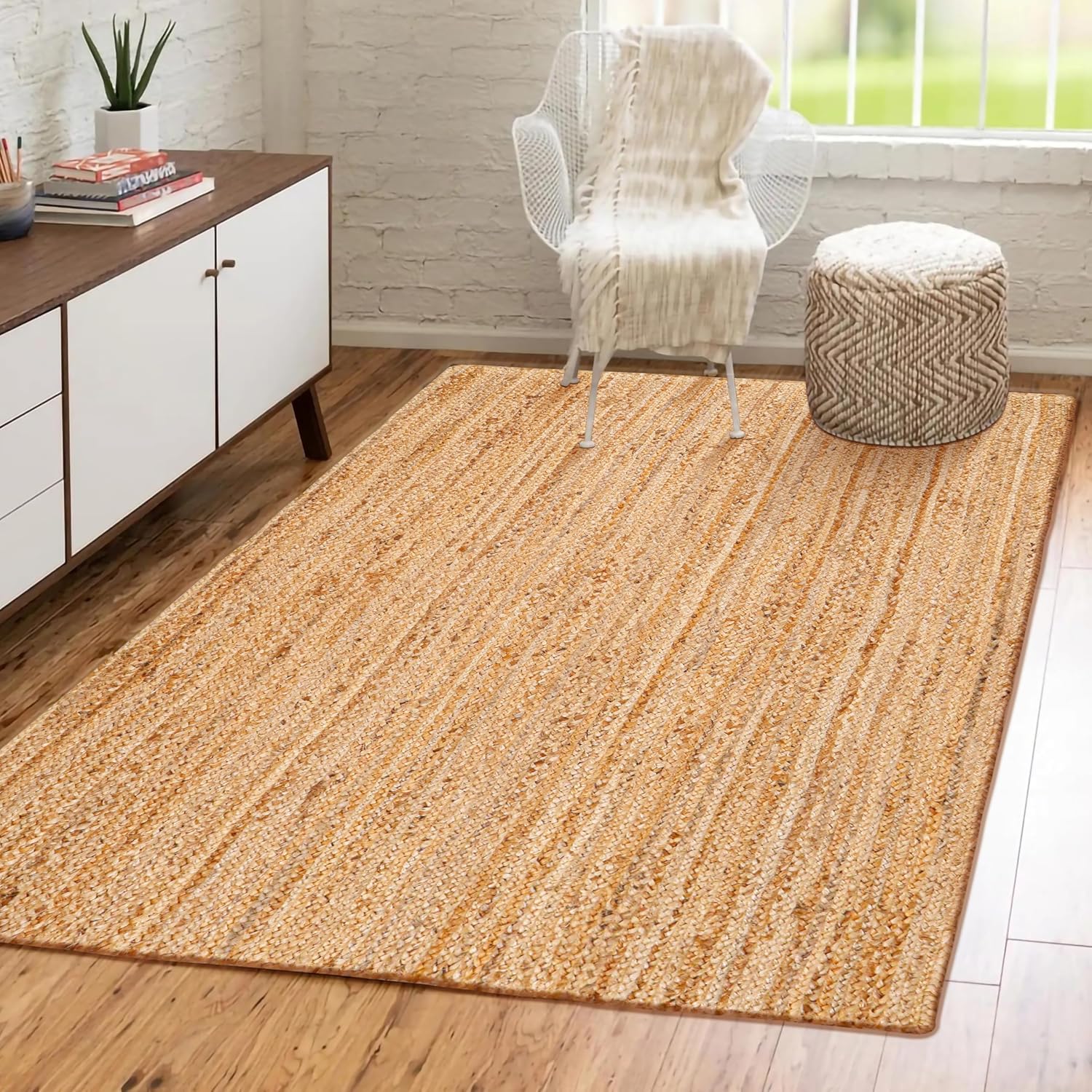 Hausattire Hand Woven Jute Rug 4'x6'