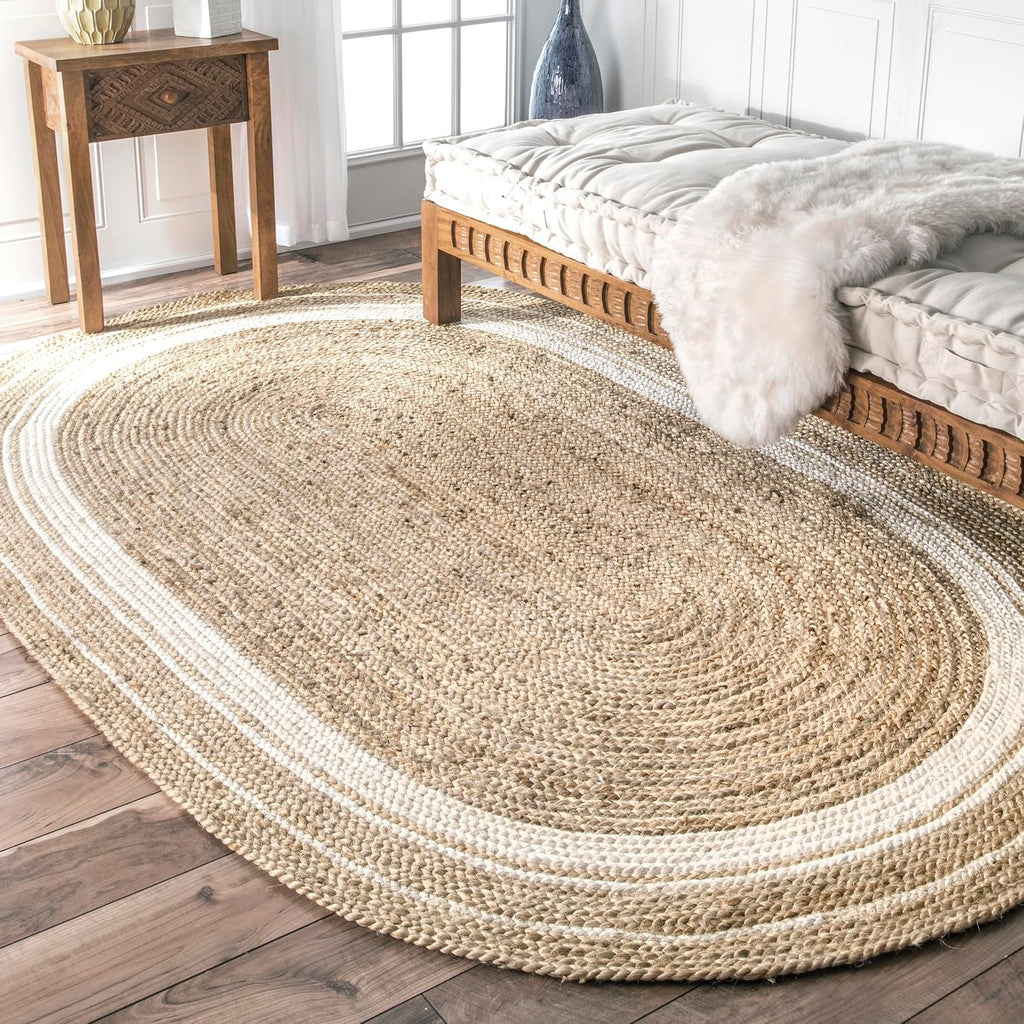 Nuloom Rikki Oval Jute Rug 4' x 6'