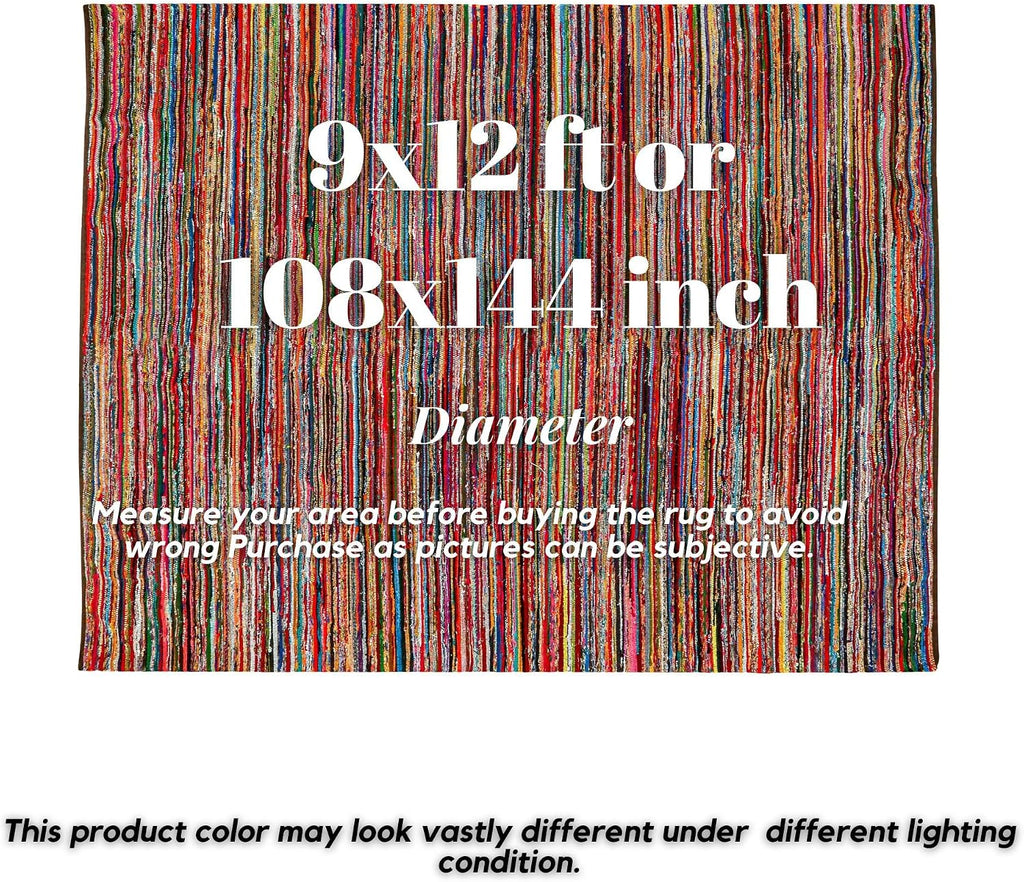 Chindi Woven Cotton Rag Area Rug 9x12