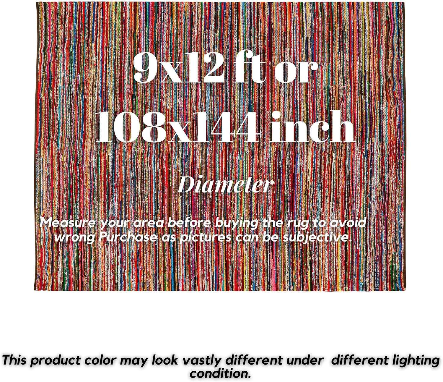 Chindi Woven Cotton Rag Area Rug 9x12