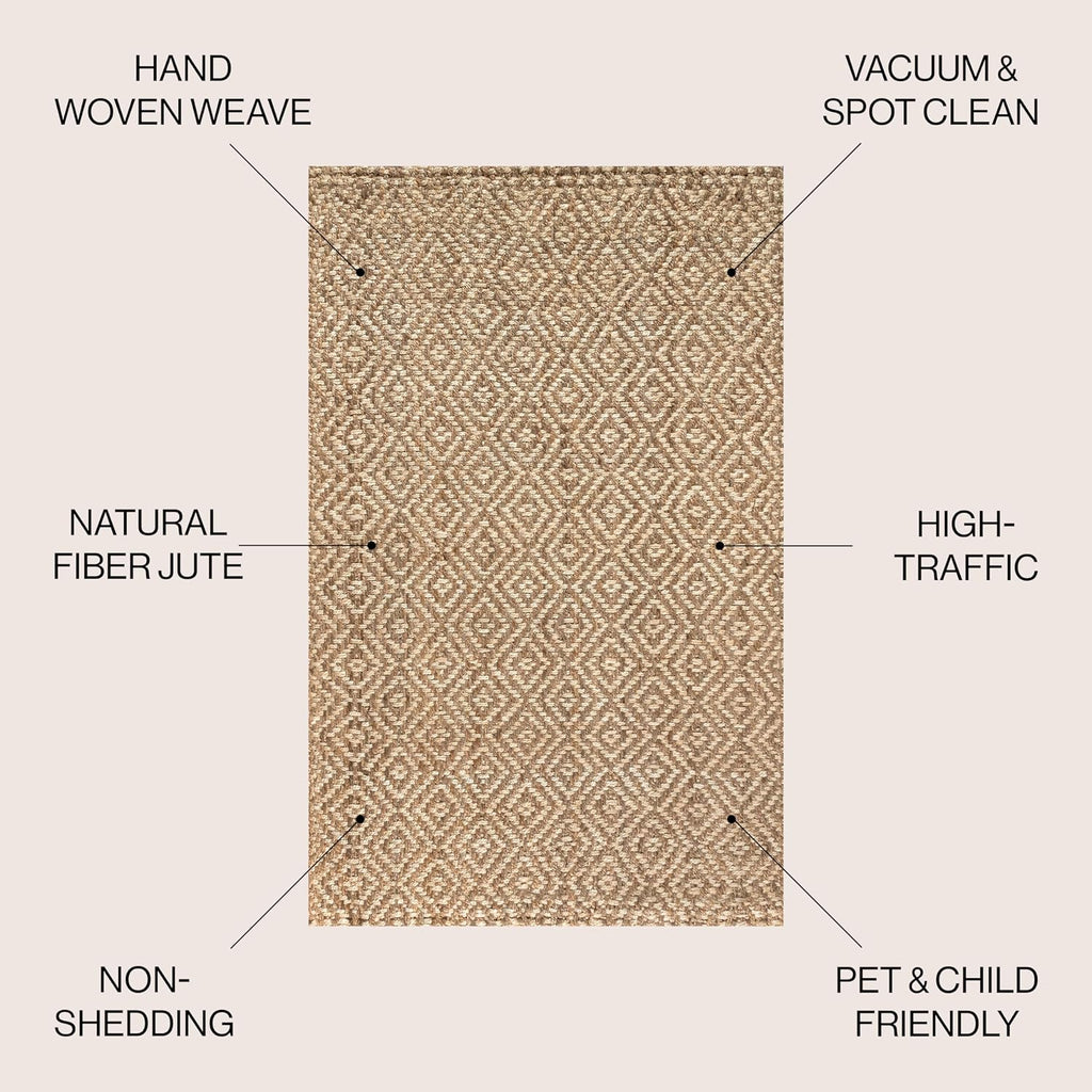 Hand Woven Jute Area Rug 3x5