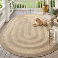 Jute Oval Area Rug 5x8