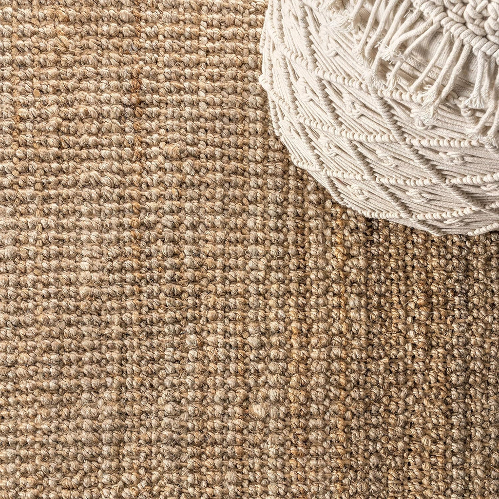 Handwoven Jute Area Rug 5x5 Square