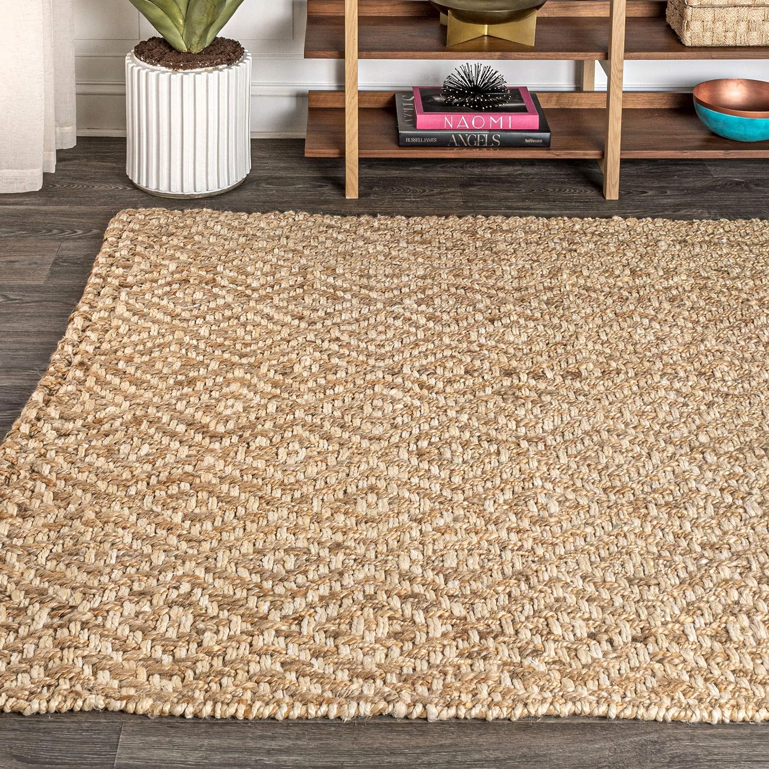 Hand Woven Jute Area Rug 3x5