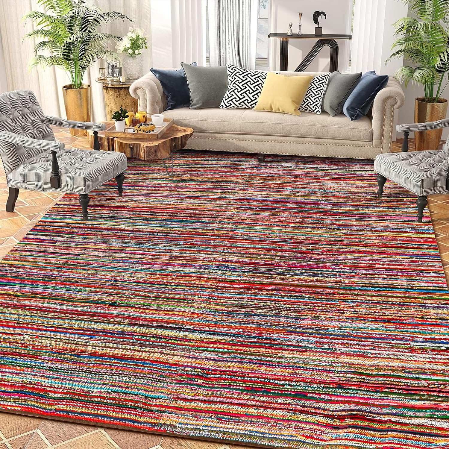 Chindi Woven Cotton Rag Area Rug 9x12